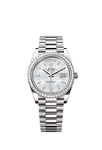 Rolex White Gold Day-Date - 40mm - White mother-of-pearl Diamond Dial - President