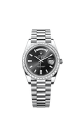 Rolex Platinum Day-Date - 40mm - Bright black Diamond Dial - President