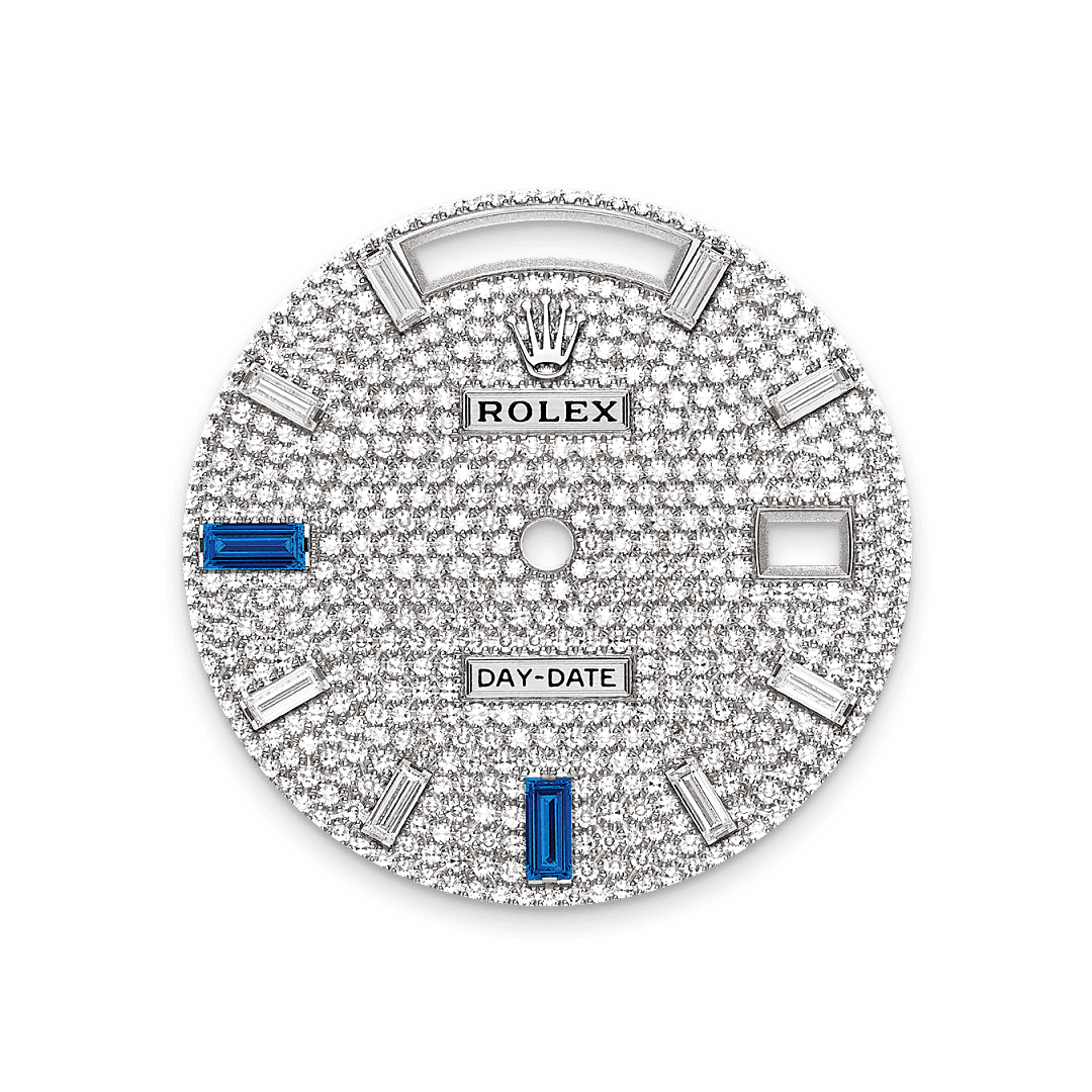 Rolex Platinum Day-Date - 40mm - Paved with diamonds and sapphires - President