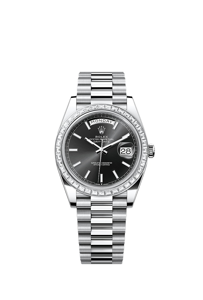 Rolex Platinum Day-Date - 40mm - Bright black - President