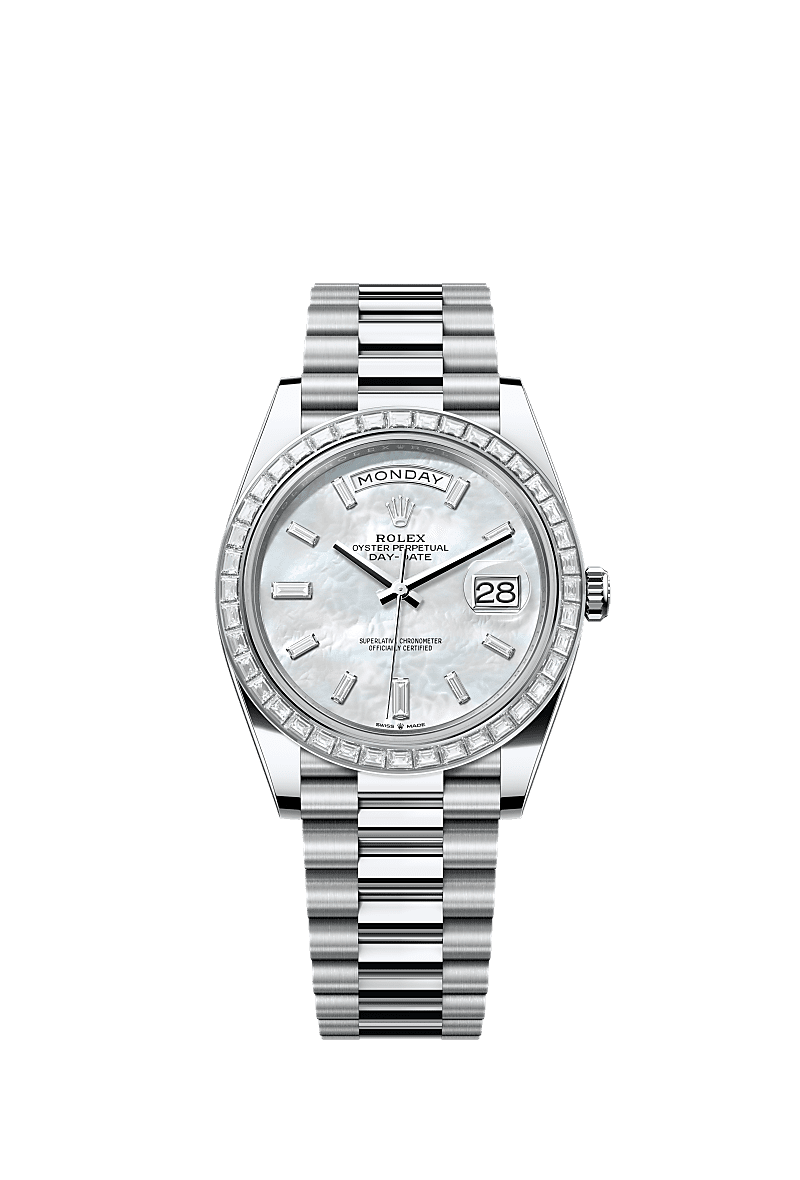 Rolex Platinum Day-Date - 40mm - White mother-of-pearl Diamond Dial - President
