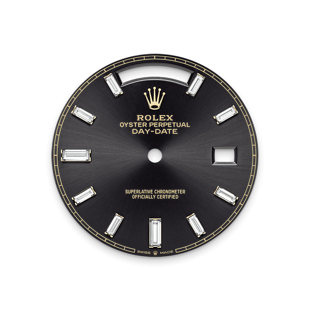 Rolex Yellow Gold Day-Date - 40mm - Bright black Diamond Dial - President