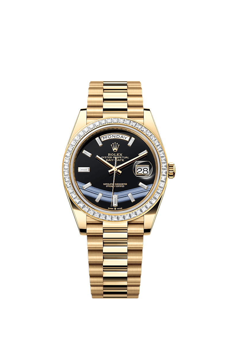 Rolex Yellow Gold Day-Date - 40mm - Onyx Diamond Dial - President