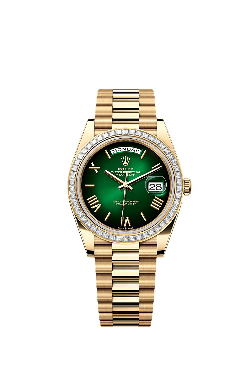 Rolex Yellow Gold Day-Date - 40mm - Green ombré - President