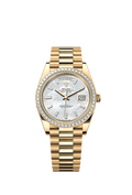 Rolex Yellow Gold Day-Date - 40mm - White mother-of-pearl Diamond Dial - President