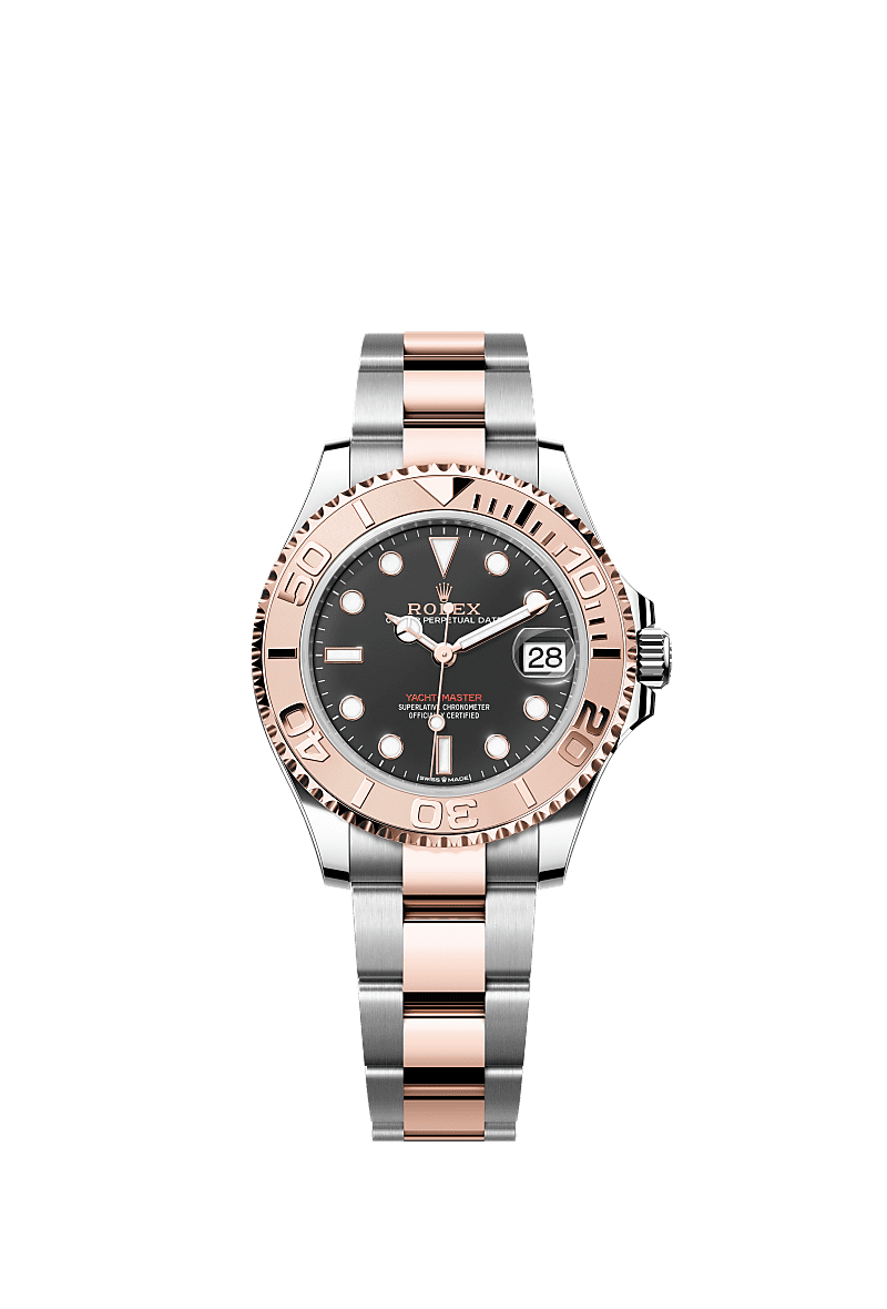 Rolex Two-Tone (RG/SS) Yacht-Master - 37 mm - Intense black