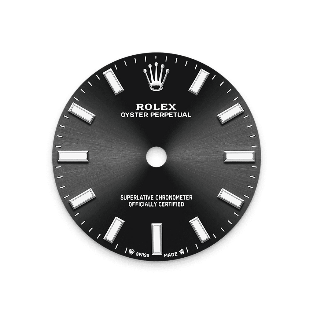 Rolex Stainless Steel Oyster Perpetual - 28mm - Bright black