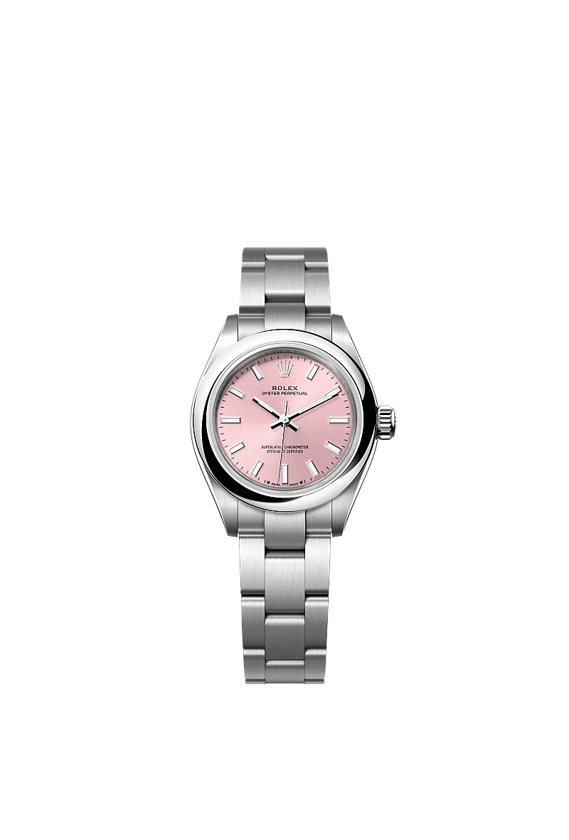 Rolex Stainless Steel Oyster Perpetual - 28mm - Pink - Oyster