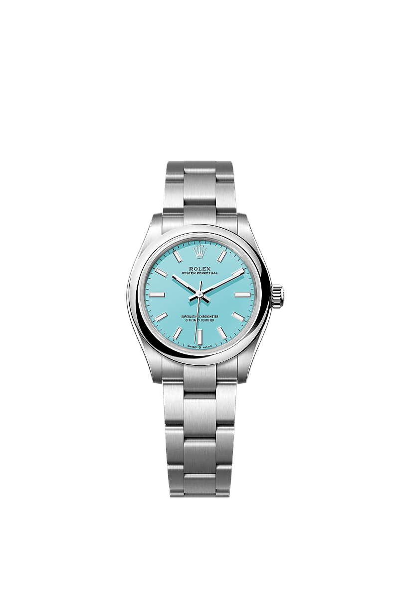 Rolex Stainless Steel Oyster Perpetual - 31mm - Turquoise blue