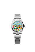 Rolex Stainless Steel Oyster Perpetual - 31mm - Turquoise blue, Celebration motif