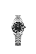 Rolex Stainless Steel Datejust - 31mm - Bright black - Jubilee
