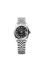 Rolex Stainless Steel Datejust - 31mm - Bright black - Jubilee