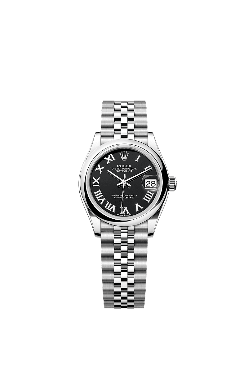 Rolex Stainless Steel Datejust - 31mm - Bright black - Jubilee