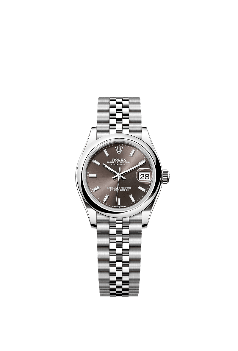 Rolex Stainless Steel Datejust - 31mm - Dark grey - Jubilee