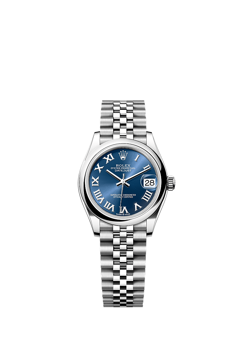Rolex Stainless Steel Datejust - 31mm - Bright blue - Jubilee