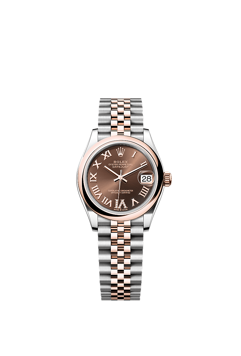 Rolex Two-Tone (RG/SS) Datejust - 31mm - Chocolate Diamond Dial - Jubilee
