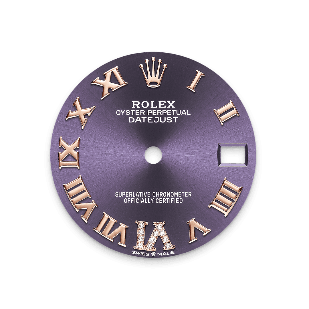 Rolex Two-Tone (RG/SS) Datejust - 31mm - Aubergine Diamond Dial - Oyster