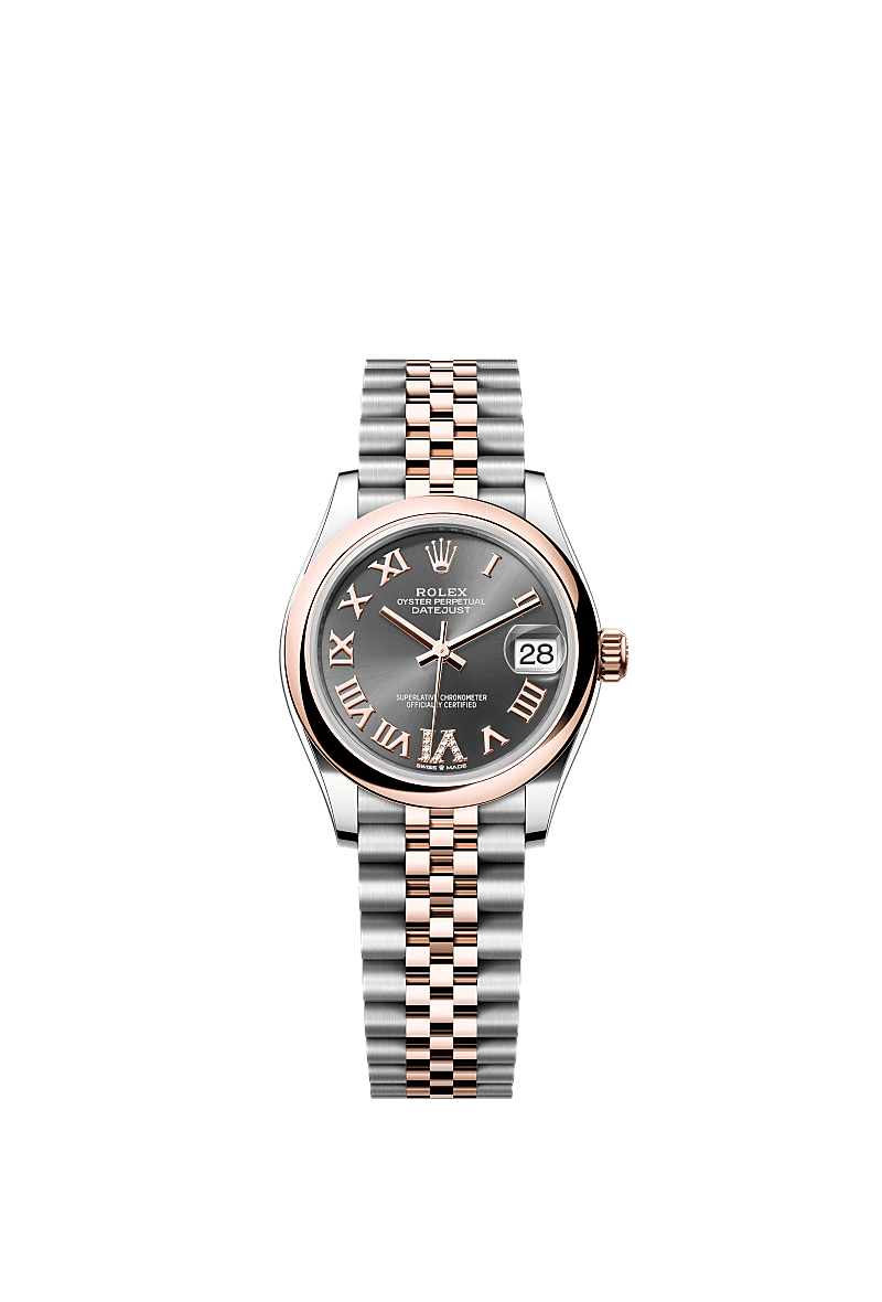 Rolex Two-Tone (RG/SS) Datejust - 31mm - Slate Diamond Dial - Jubilee