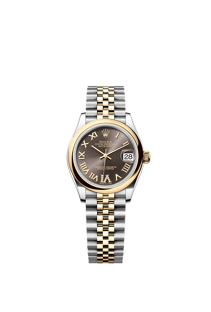 Rolex Two-Tone (YG/SS) Datejust - 31mm - Dark grey Diamond Dial - Jubilee