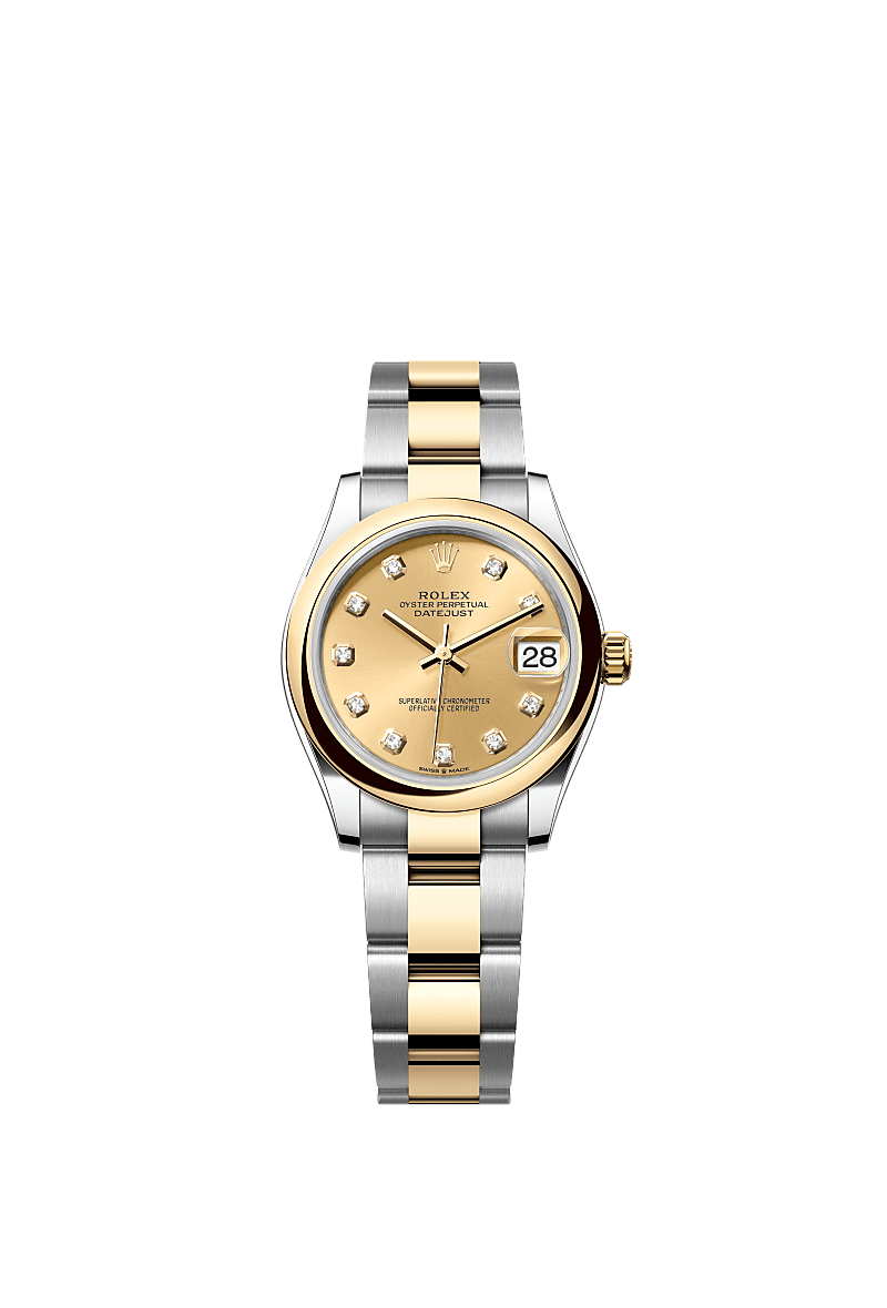 Rolex Two-Tone (YG/SS) Datejust - 31mm - Champagne-colour Diamond Dial - Oyster