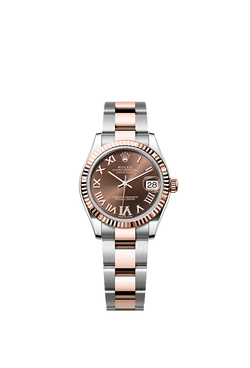 Rolex Two-Tone (RG/SS) Datejust - 31mm - Chocolate Diamond Dial - Oyster