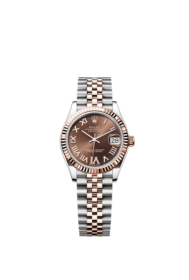 Rolex Two-Tone (RG/SS) Datejust - 31mm - Chocolate Diamond Dial - Jubilee