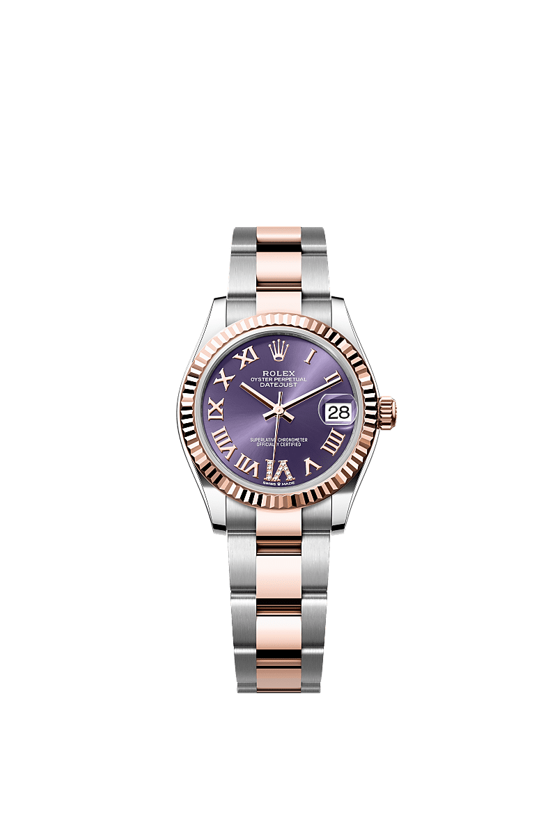 Rolex Two-Tone (RG/SS) Datejust - 31mm - Aubergine Diamond Dial - Oyster