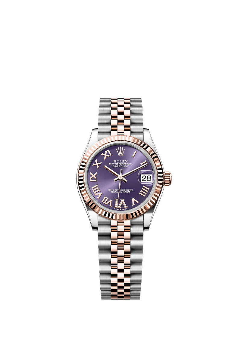 Rolex Two-Tone (RG/SS) Datejust - 31mm - Aubergine Diamond Dial - Jubilee