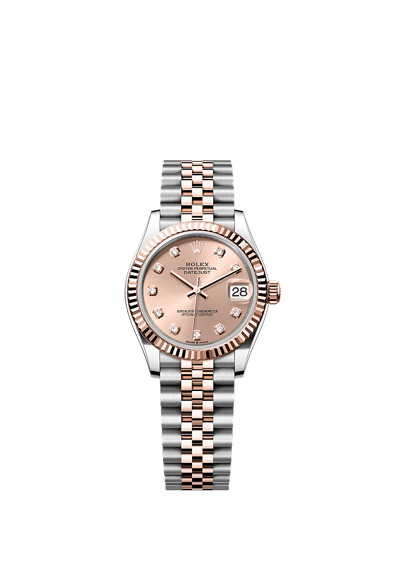 Rolex Two-Tone (RG/SS) Datejust - 31mm - Rosé-colour Diamond Dial - Jubilee
