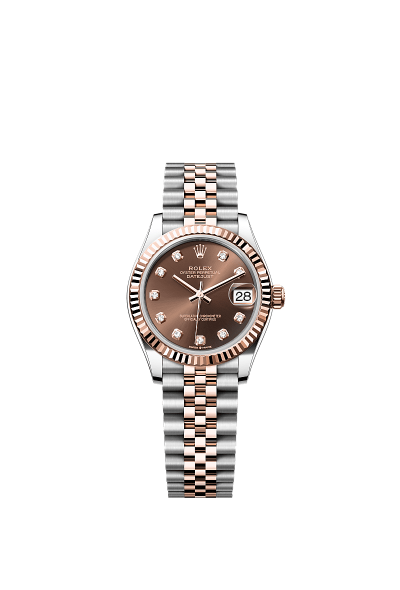 Rolex Two-Tone (RG/SS) Datejust - 31mm - Chocolate Diamond Dial - Jubilee