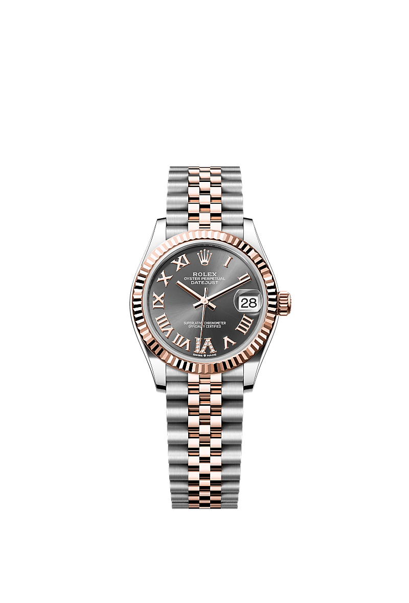 Rolex Two-Tone (RG/SS) Datejust - 31mm - Slate Diamond Dial - Jubilee