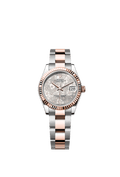 Rolex Two-Tone (RG/SS) Datejust - 31mm - Silver, floral motif Diamond Dial - Oyster