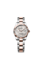 Rolex Two-Tone (RG/SS) Datejust - 31mm - Silver, floral motif Diamond Dial - Oyster
