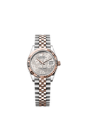 Rolex Two-Tone (RG/SS) Datejust - 31mm - Silver, floral motif Diamond Dial - Jubilee