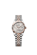 Rolex Two-Tone (RG/SS) Datejust - 31mm - Silver, floral motif Diamond Dial - Jubilee