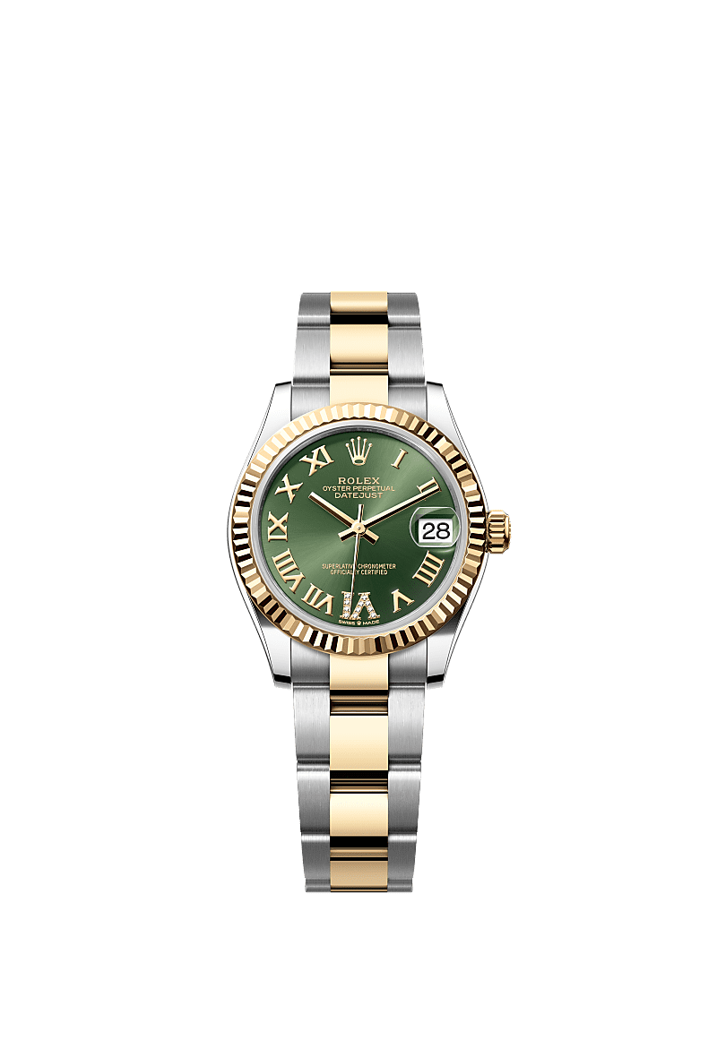 Rolex Two-Tone (YG/SS) Datejust - 31mm - Olive green Diamond Dial - Oyster