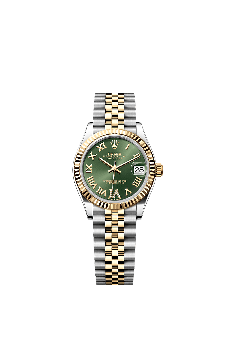 Rolex Two-Tone (YG/SS) Datejust - 31mm - Olive green Diamond Dial - Jubilee