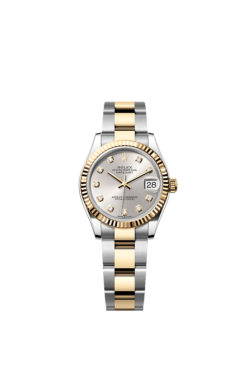 Rolex Two-Tone (YG/SS) Datejust - 31mm - Silver Diamond Dial - Oyster