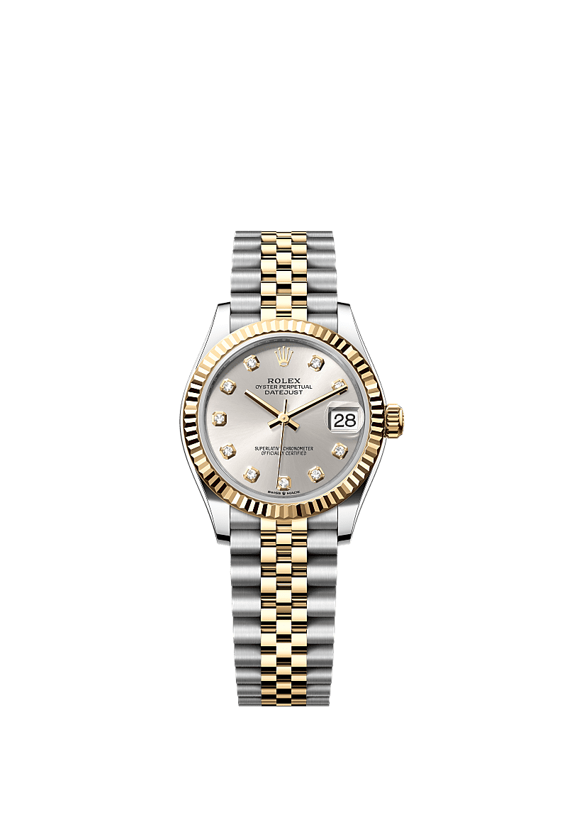 Rolex Two-Tone (YG/SS) Datejust - 31mm - Silver Diamond Dial - Jubilee