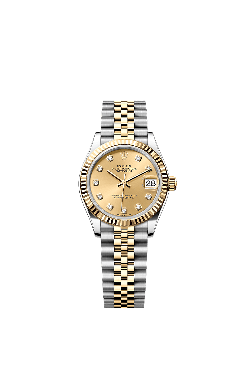 Rolex Two-Tone (YG/SS) Datejust - 31mm - Champagne-colour Diamond Dial - Jubilee