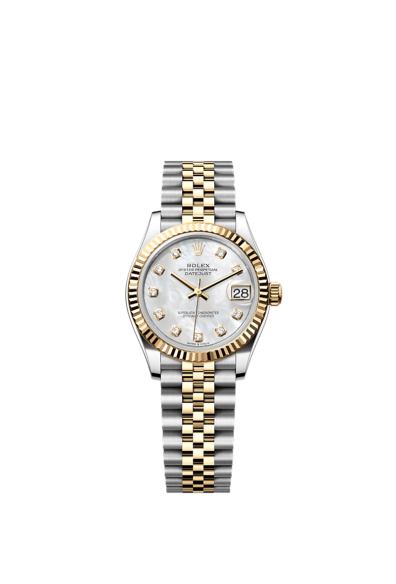 Rolex Two-Tone (YG/SS) Datejust - 31mm - White mother-of-pearl Diamond Dial - Jubilee