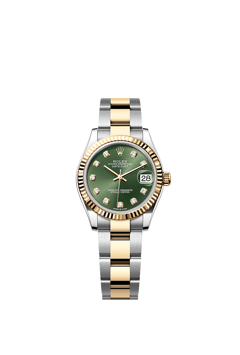 Rolex Two-Tone (YG/SS) Datejust - 31mm - Olive green Diamond Dial - Oyster