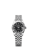 Rolex Stainless Steel Datejust - 31mm - Bright black - Jubilee
