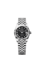 Rolex Stainless Steel Datejust - 31mm - Bright black - Jubilee