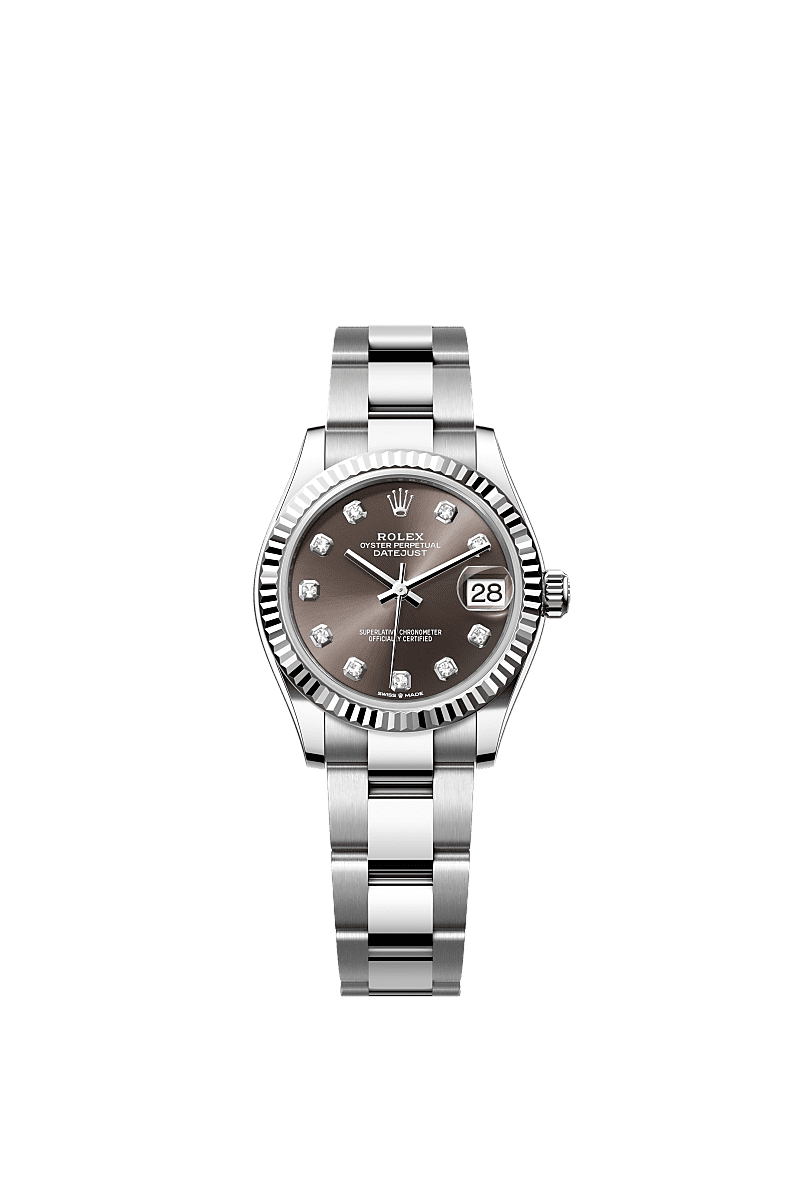 Rolex Stainless Steel Datejust - 31mm - Dark grey Diamond Dial - Oyster
