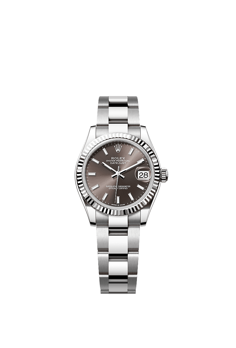 Rolex Stainless Steel Datejust - 31mm - Dark grey - Oyster