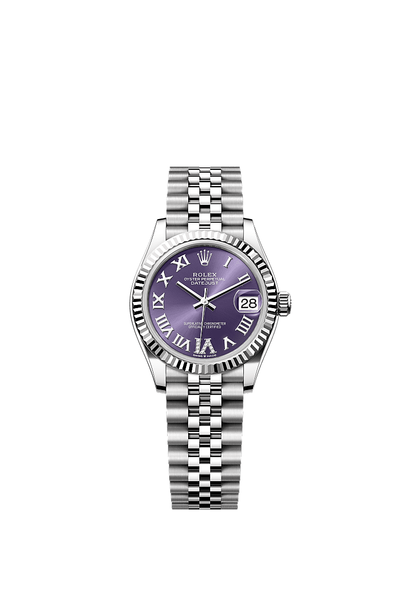 Rolex Stainless Steel Datejust - 31mm - Aubergine Diamond Dial - Jubilee