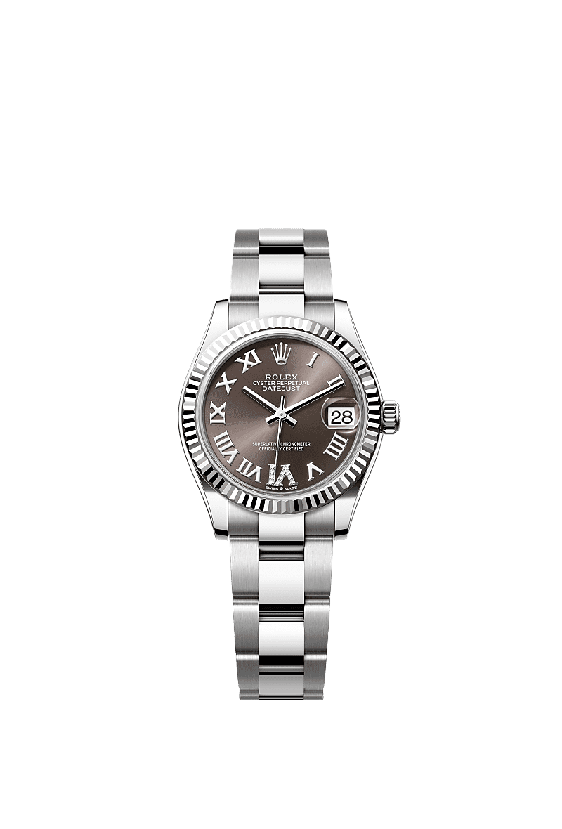 Rolex Stainless Steel Datejust - 31mm - Dark grey Diamond Dial - Oyster