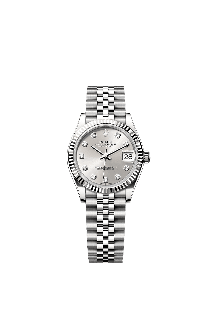 Rolex Stainless Steel Datejust - 31mm - Silver Diamond Dial - Jubilee