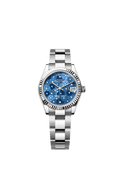 Rolex Stainless Steel Datejust - 31mm - Azzurro blue, floral motif Diamond Dial - Oyster